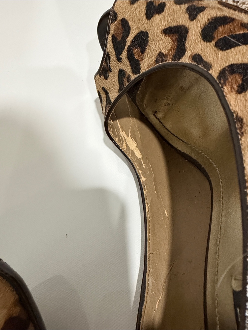 Nine West Leopard Print Peep-Toe Stilettos - Brown/Black - Picture 9 of 10